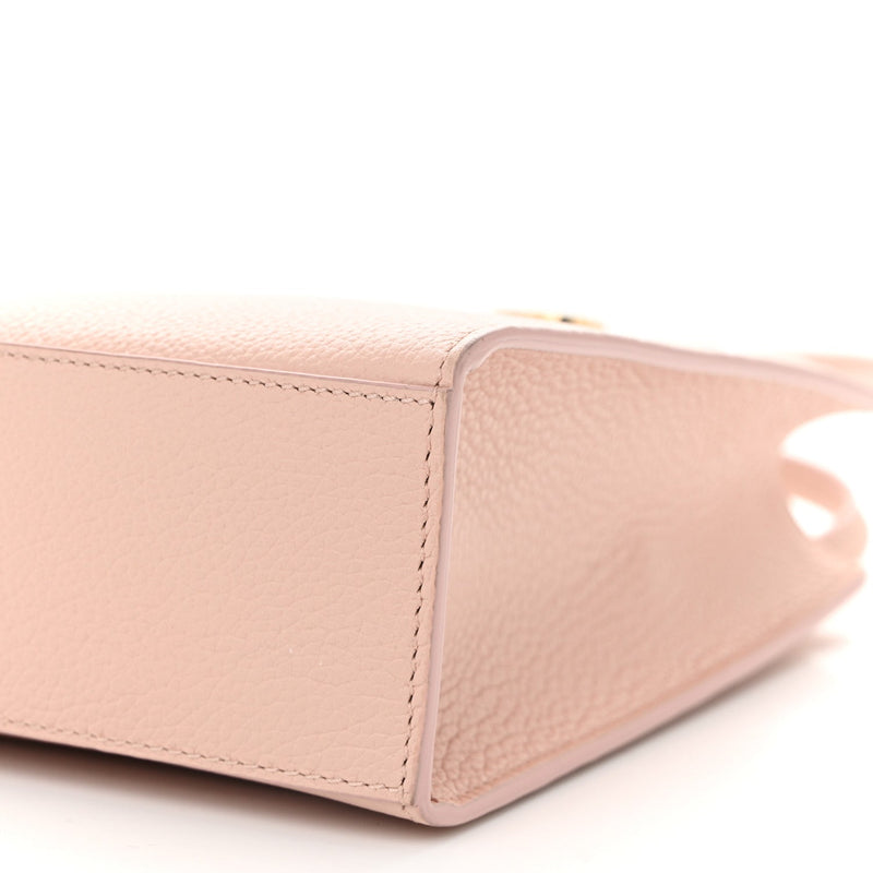 Grainy Calfskin Micro Frances Tote Dusky