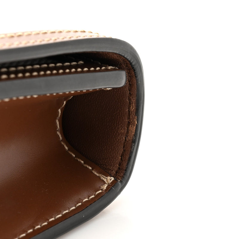 Canvas Calfskin Small Tb Bag Natural