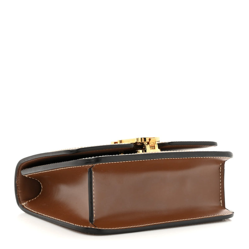 Canvas Calfskin Small Tb Bag Natural