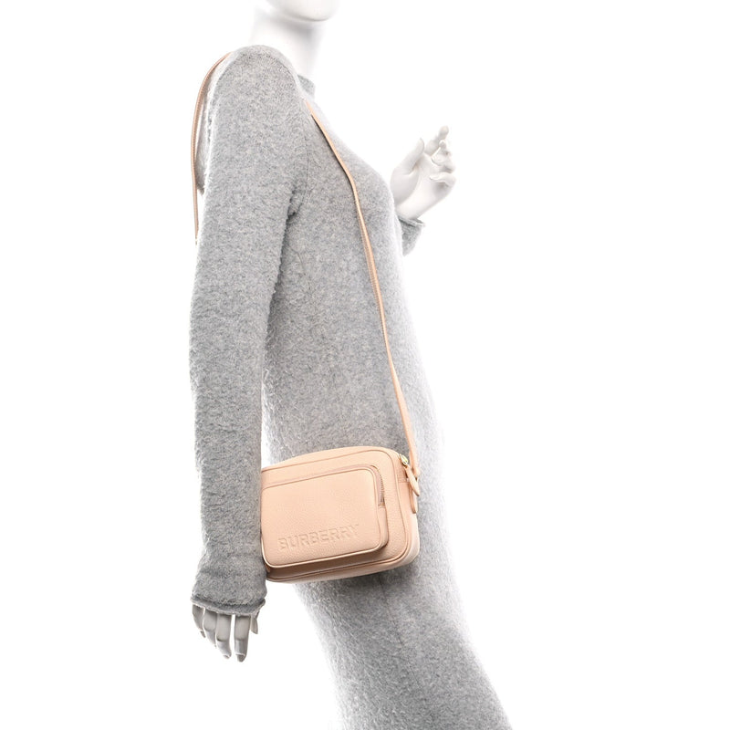 Grained Calfskin Small Camera Bag Peach