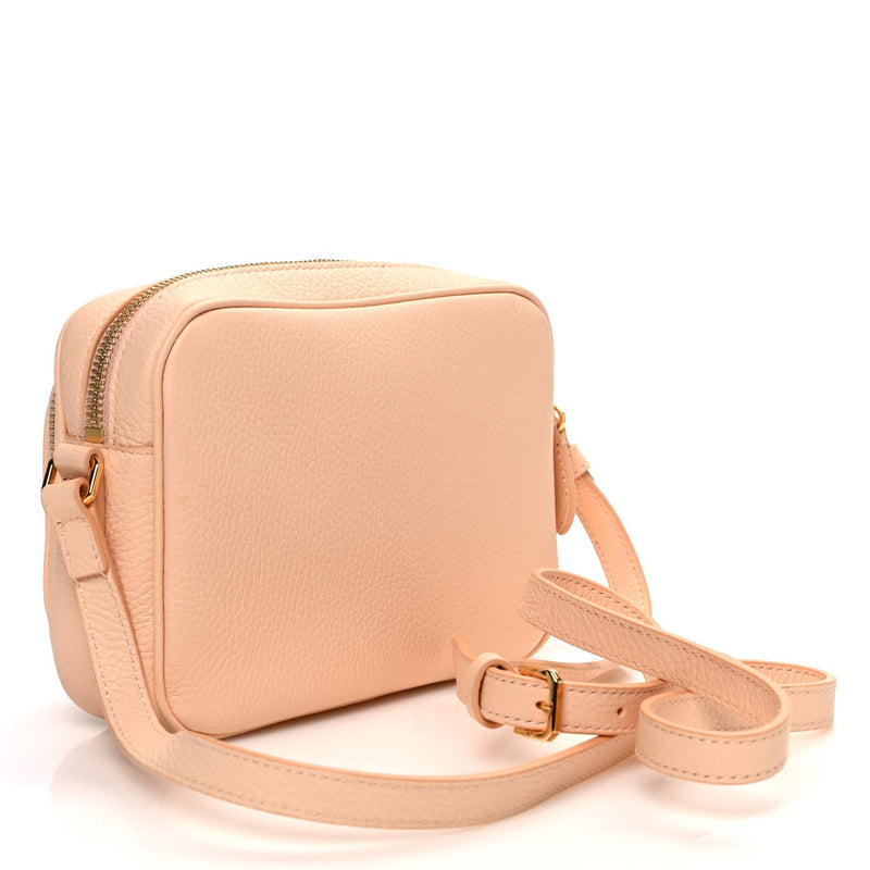 Grained Calfskin Small Camera Bag Peach