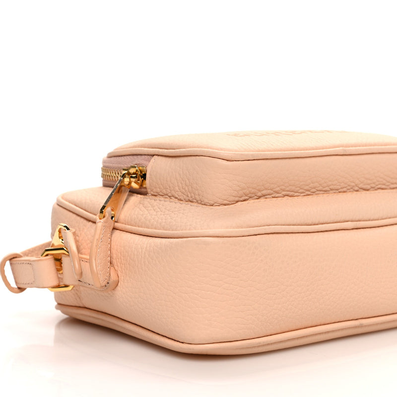 Grained Calfskin Small Camera Bag Peach