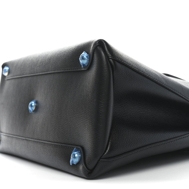 Derby Calfskin Medium Banner Tote Black