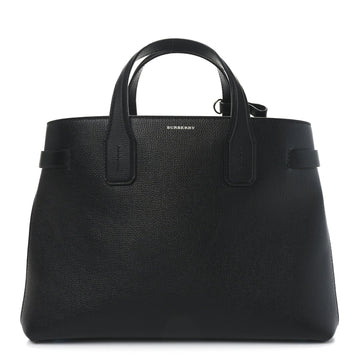 Derby Calfskin Medium Banner Tote Black