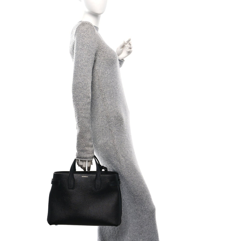 Derby Calfskin Medium Banner Tote Black