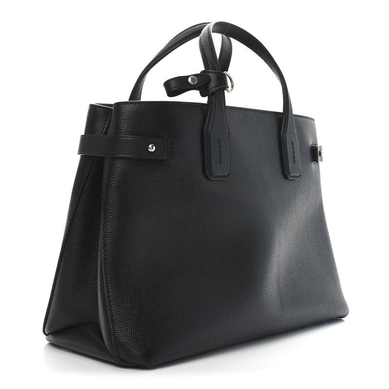 Derby Calfskin Medium Banner Tote Black