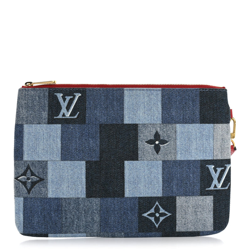 Denim Patchwork City Pouch Blue Rouge