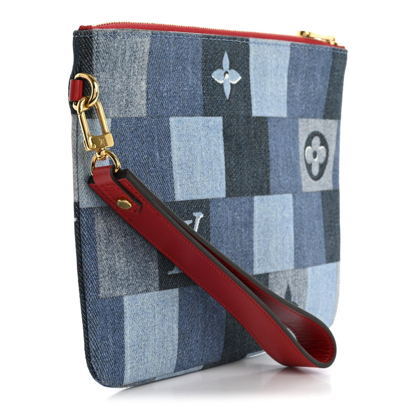 Denim Patchwork City Pouch Blue Rouge