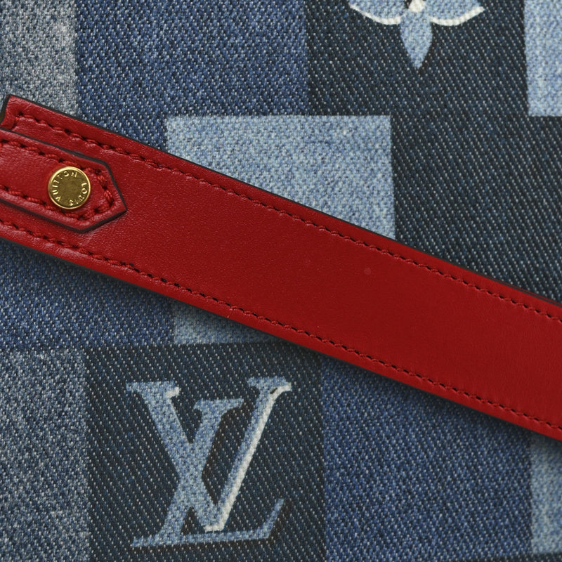 Denim Patchwork City Pouch Blue Rouge