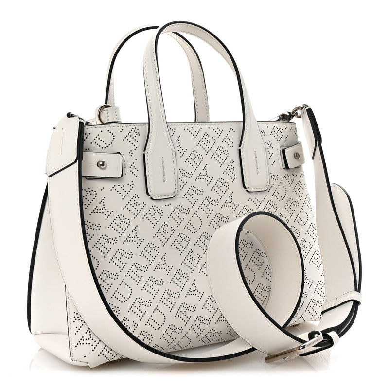 Calfskin Perforated Small Banner Tote