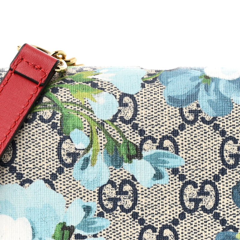 Gg Supreme Blooms Chain Wallet Blue