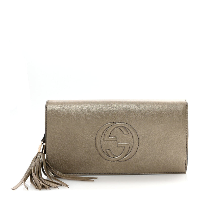 Metallic Pebbled Calfskin Medium Soho