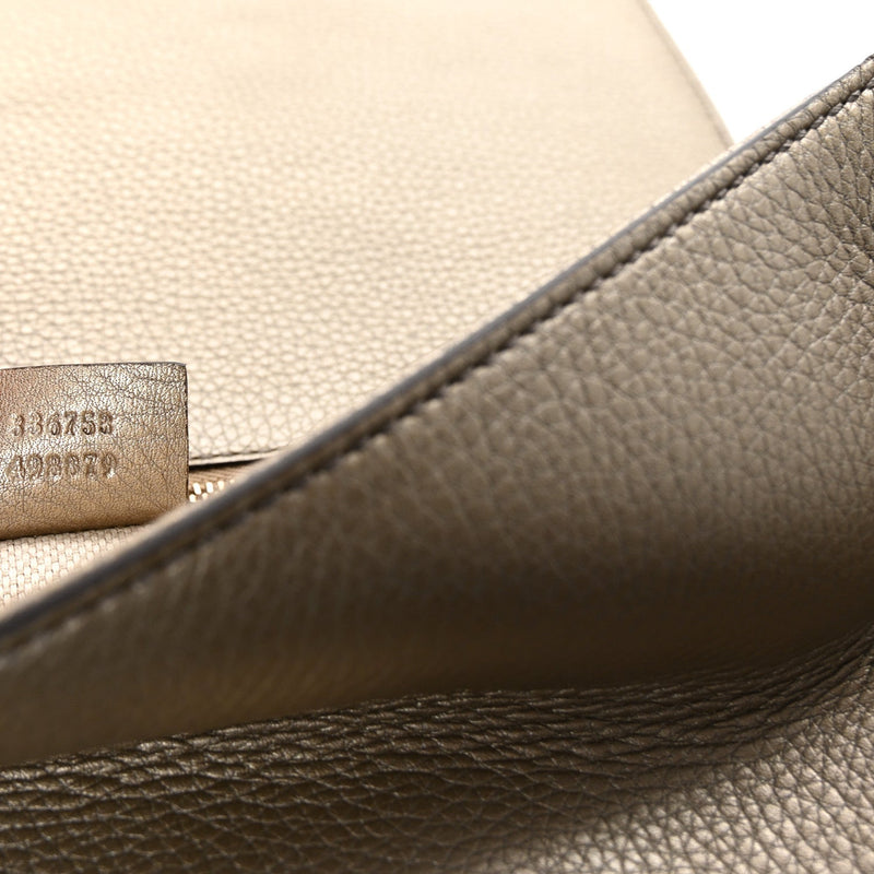 Metallic Pebbled Calfskin Medium Soho