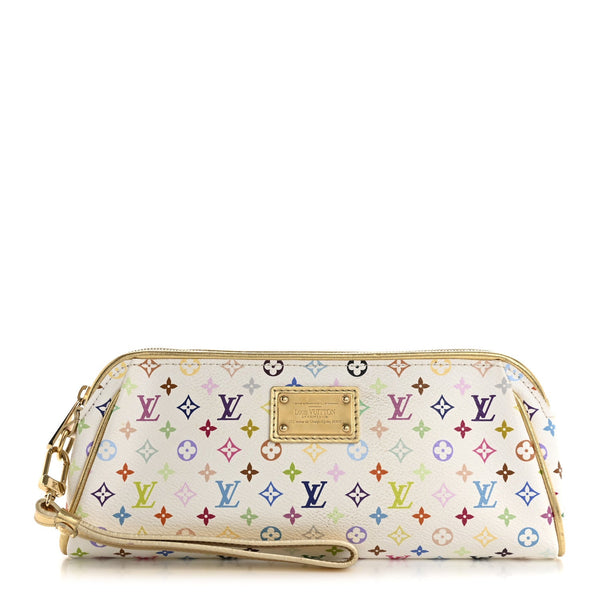 Multicolor Kate Clutch White