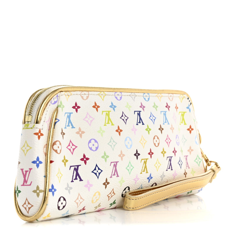 Multicolor Kate Clutch White