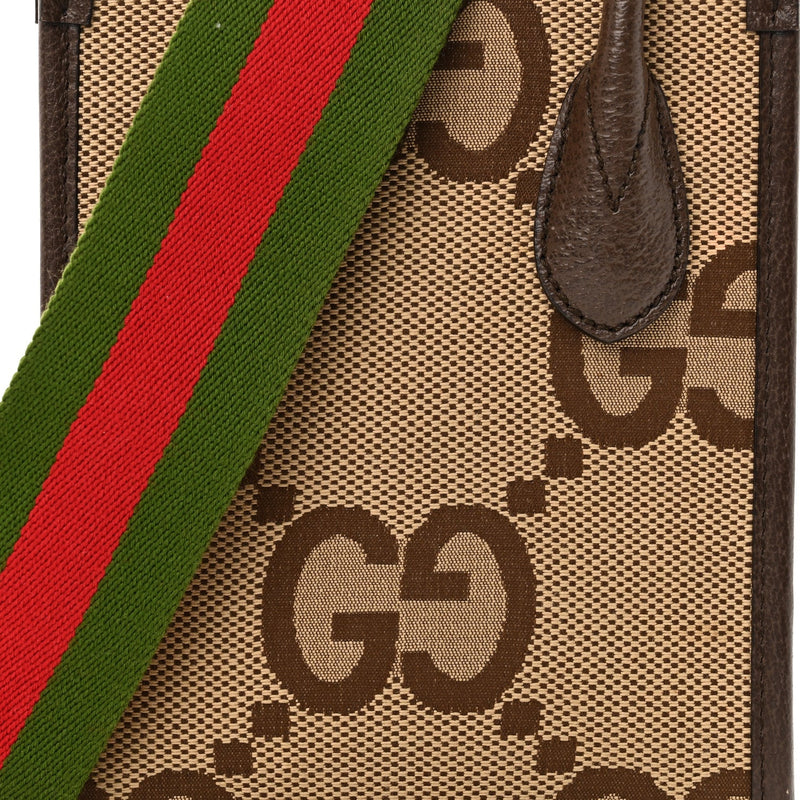 Jumbo Gg Textured Dollar Calfskin Web