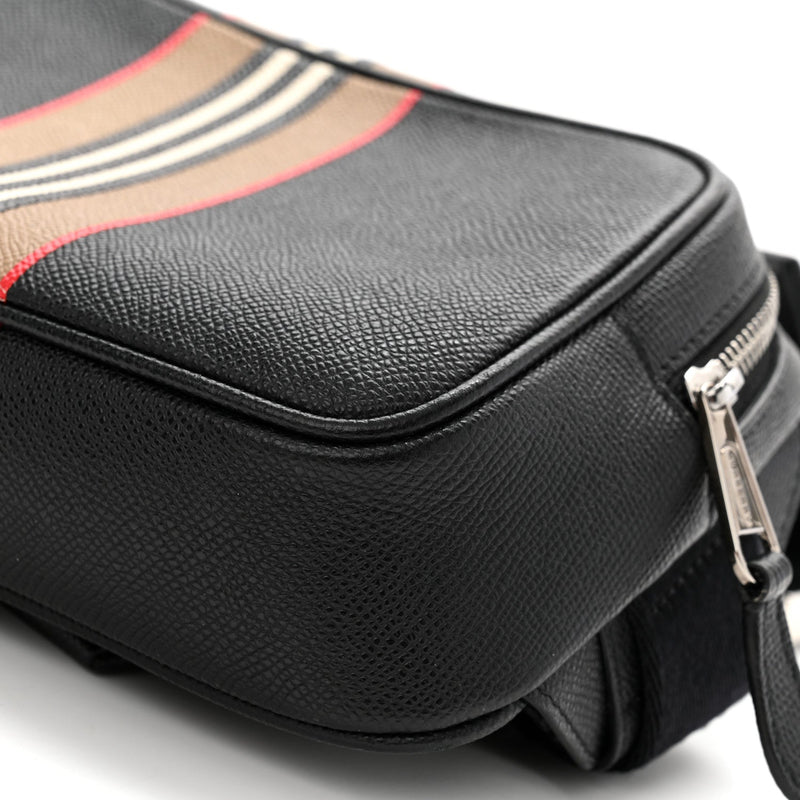 Calfskin Icon Stripe Bum Bag Black