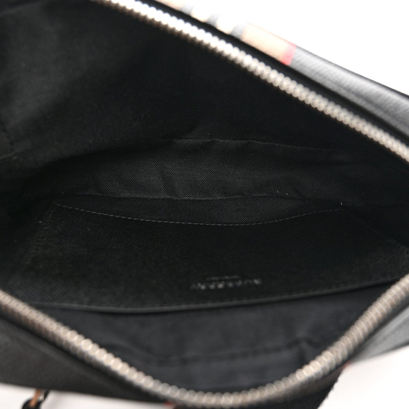 Calfskin Icon Stripe Bum Bag Black