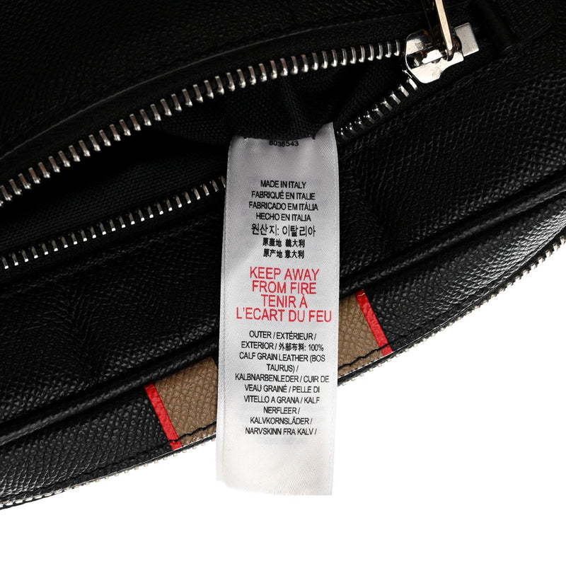 Calfskin Icon Stripe Bum Bag Black