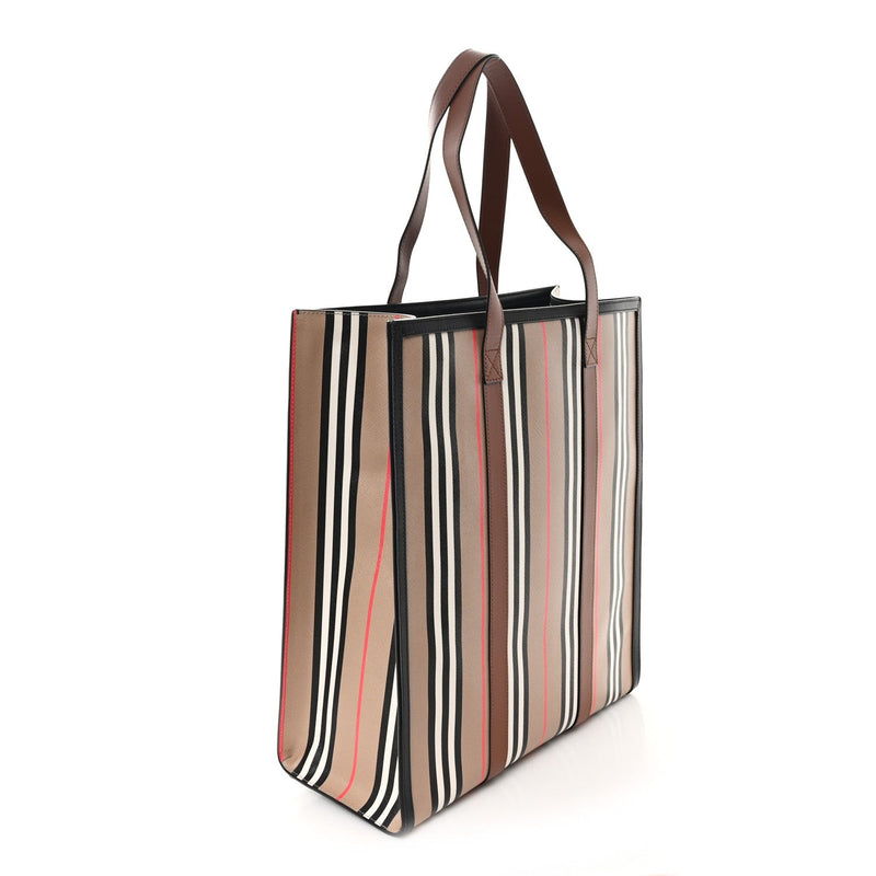 E-Canvas Stripe Book Tote Tan Archive