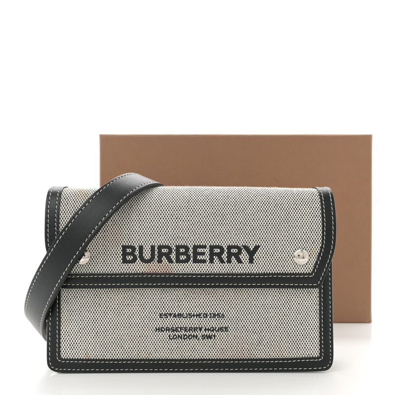 Cotton Canvas Horseferry Print Crossbody