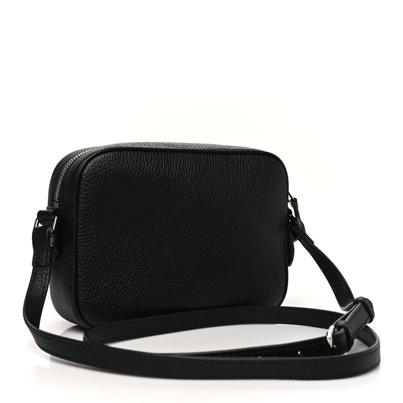 Grained Calfskin Small Camera Bag Black