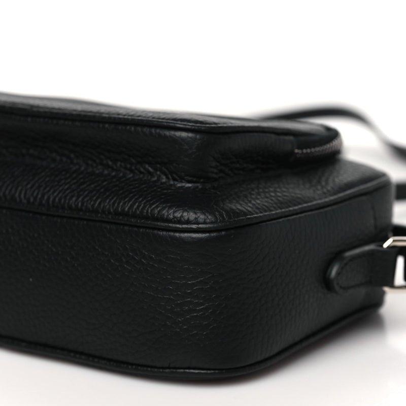 Grained Calfskin Small Camera Bag Black
