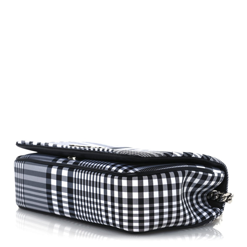 Nylon Check Small Lola Bag Black White
