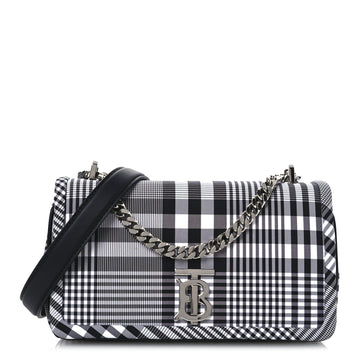 Nylon Check Small Lola Bag Black White