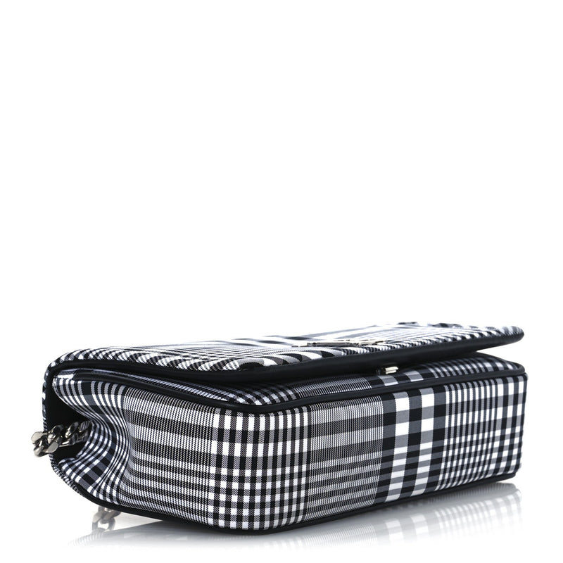 Nylon Check Small Lola Bag Black White