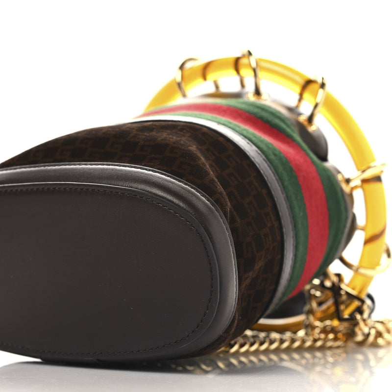 Suede Calfskin Web G Logo Bucket Bag