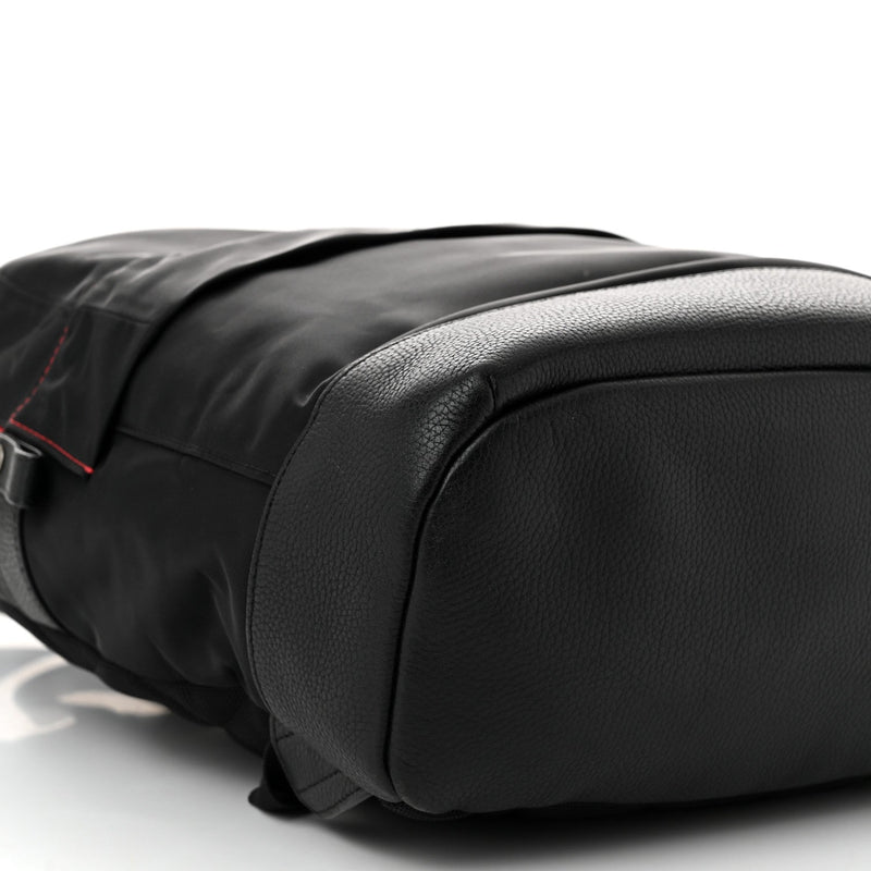 Nylon Medium Logo Backpack Black