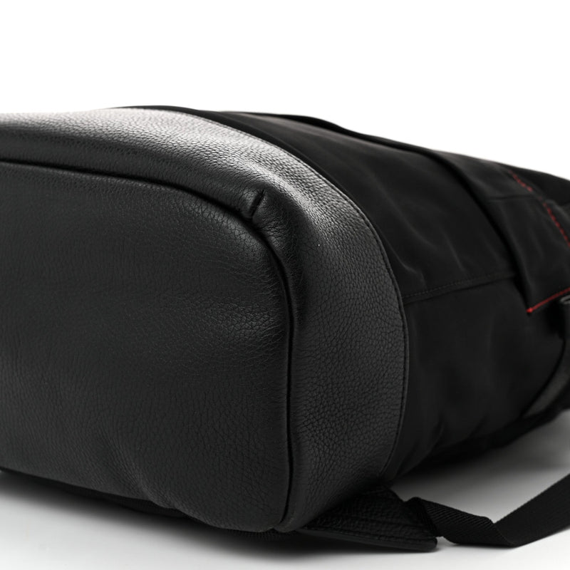 Nylon Medium Logo Backpack Black