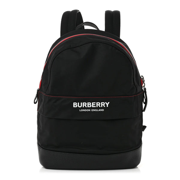 Nylon Medium Logo Backpack Black