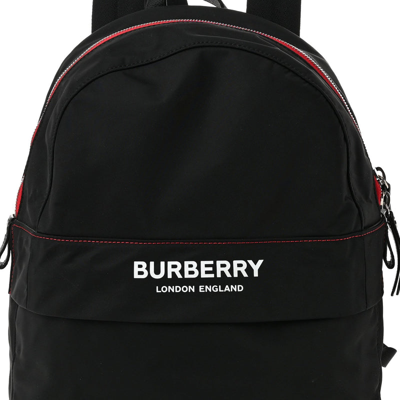 Nylon Medium Logo Backpack Black