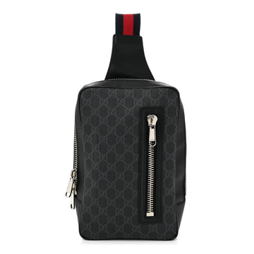 Gg Supreme Web Belt Bag Black Grey