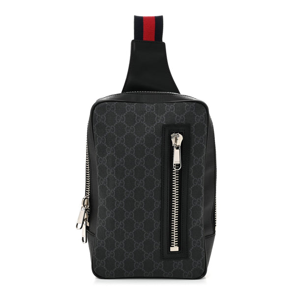 Gg Supreme Web Belt Bag Black Grey