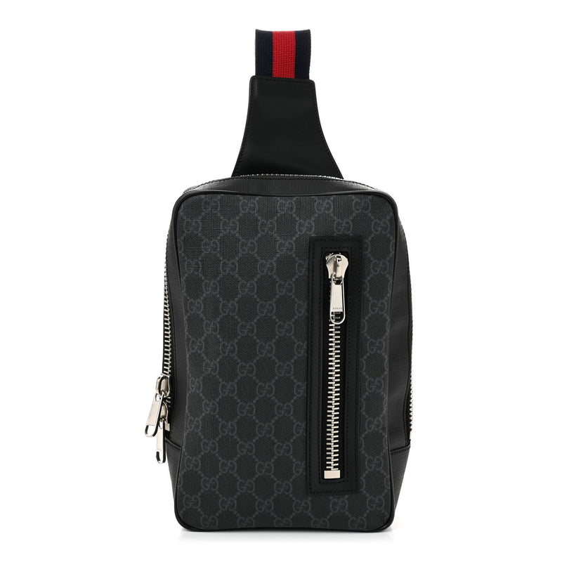 Gg Supreme Web Belt Bag Black Grey