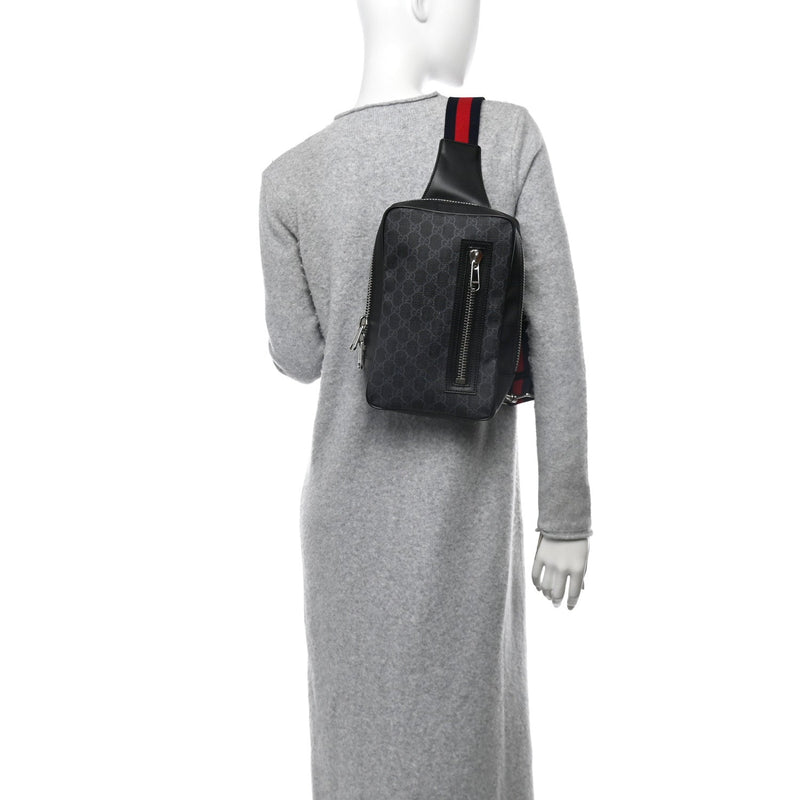 Gg Supreme Web Belt Bag Black Grey