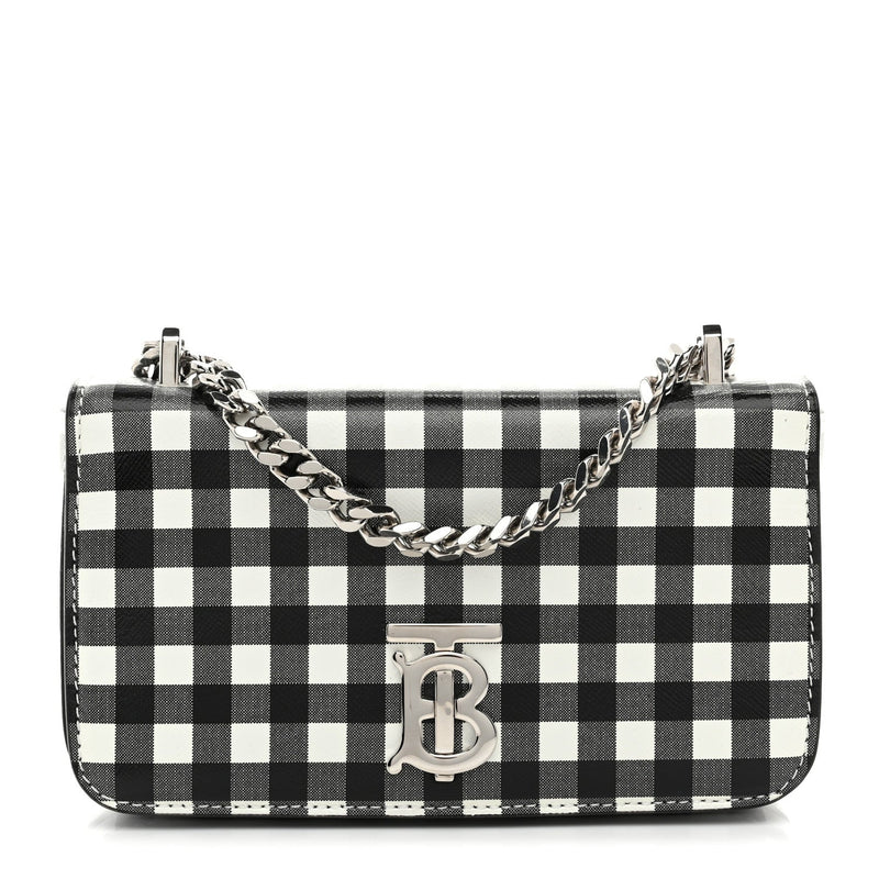 Calfskin Gingham Print Small Lola Bag