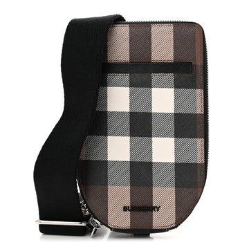E-Canvas Check Phone Crossbody Bag Dark