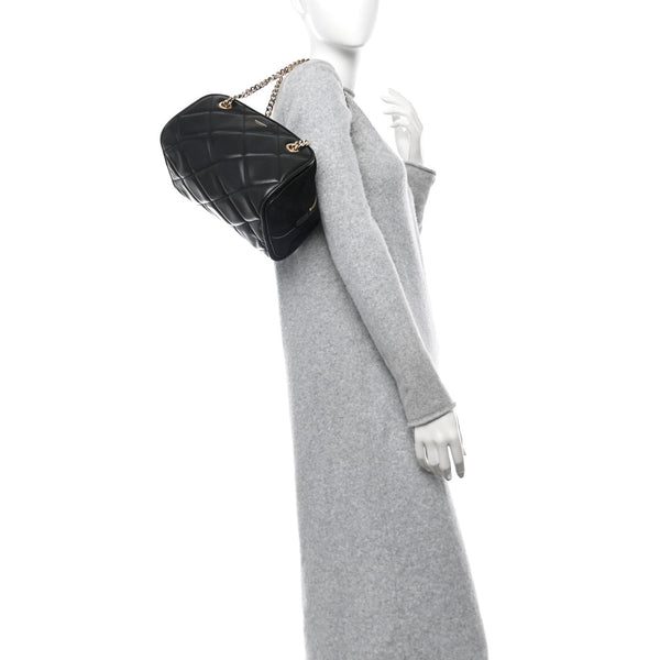 Lambskin Suede Quilted Small Double Cube