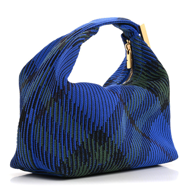 Canvas Knitted Check Mini Peg Duffle Bag