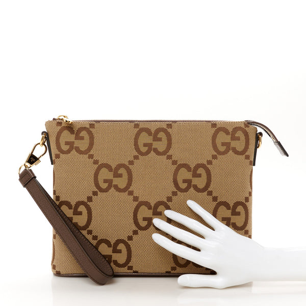 Jumbo Gg Textured Dollar Calfskin Web