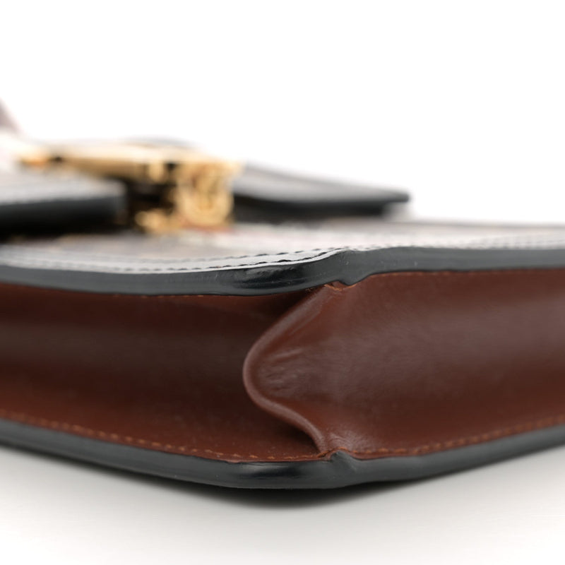 E-Canvas Stripe Robin Bag Bridle Brown