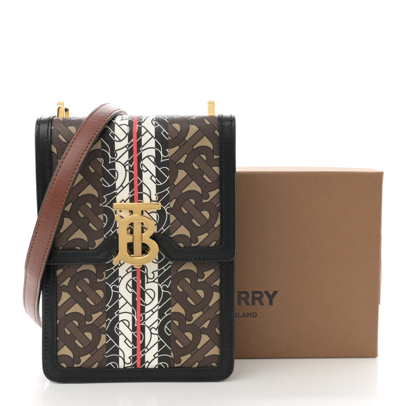 E-Canvas Stripe Robin Bag Bridle Brown