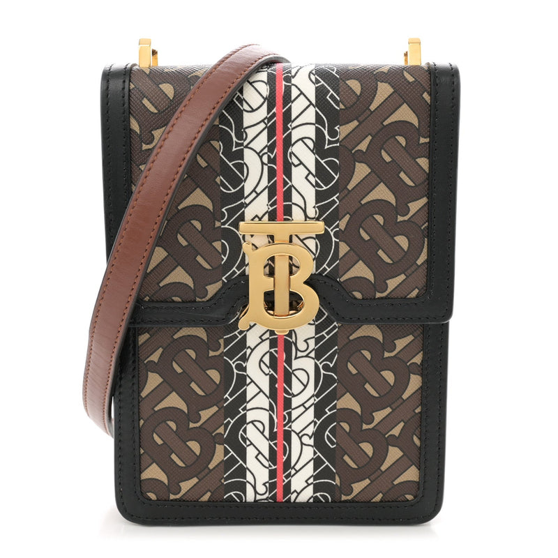 E-Canvas Stripe Robin Bag Bridle Brown