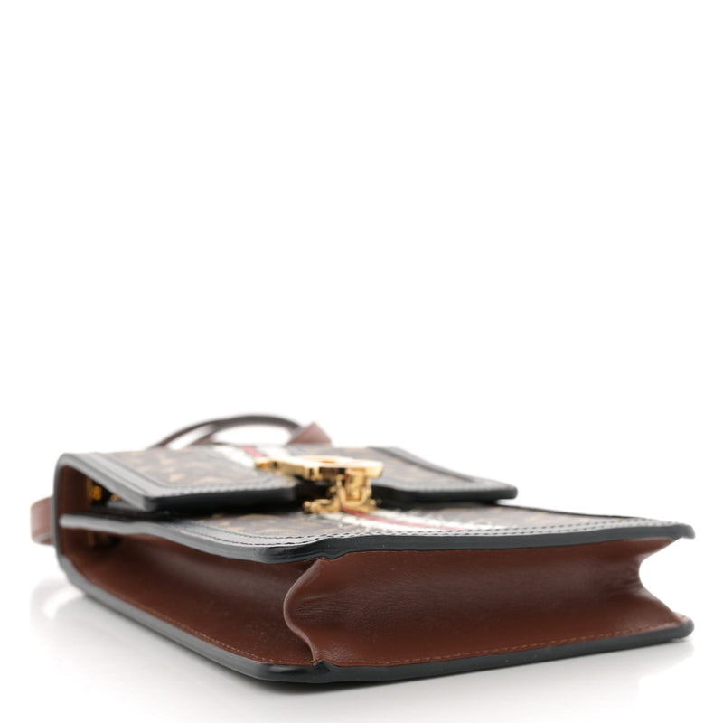 E-Canvas Stripe Robin Bag Bridle Brown