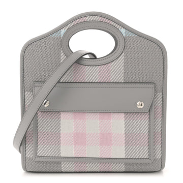 Calfskin Check Mini Pocket Bag Grey