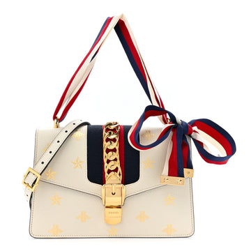 Textured Calfskin Bee Star Print Small